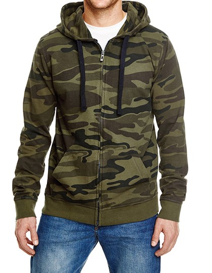 Burnside - Full Zip Camo Hooded Sweat Jacket