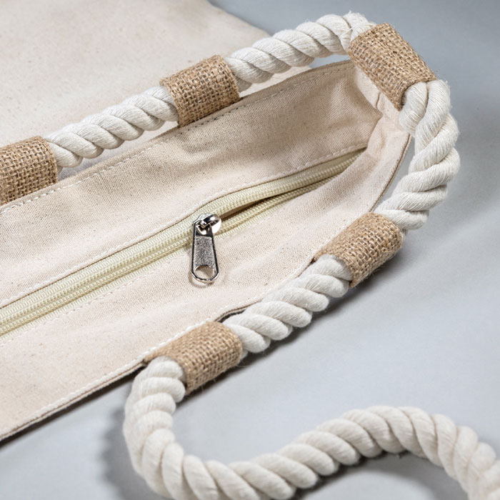 MAKENKE - Strandtas canvas/jute