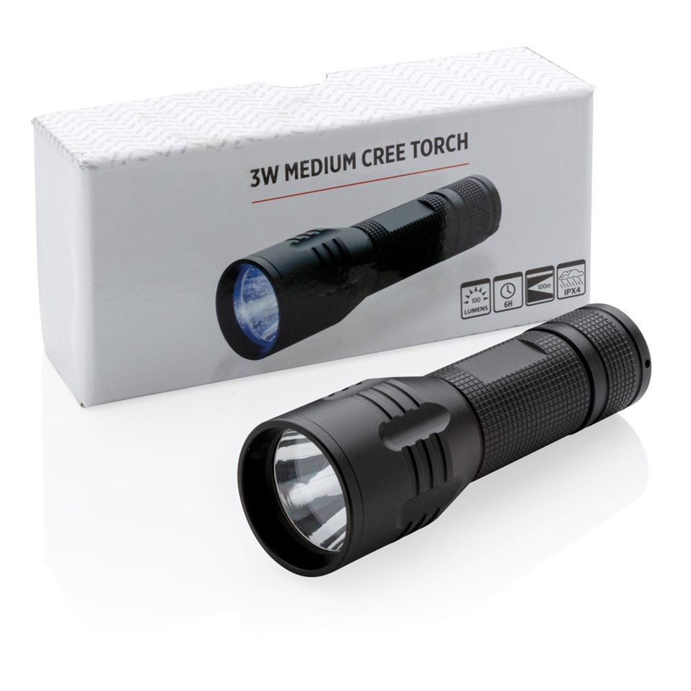 3W CREE zaklamp medium