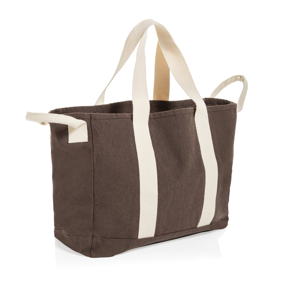 BEAU AWARE™ strandtas van 400gsm gerecycled canvas - bruin (± PMS 19-0912 TPG)