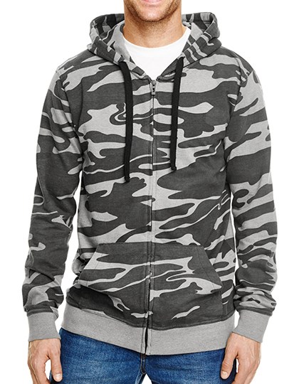 Burnside - Full Zip Camo Hooded Sweat Jacket