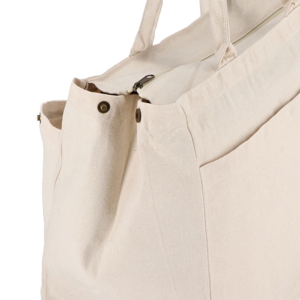 Katoen Tote met rits OEKO-TEX® 39 x 24 x 34cm 320g/m²