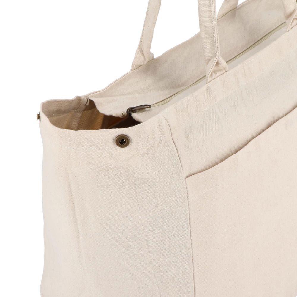 Katoen Tote met rits OEKO-TEX® 39 x 24 x 34cm 320g/m²